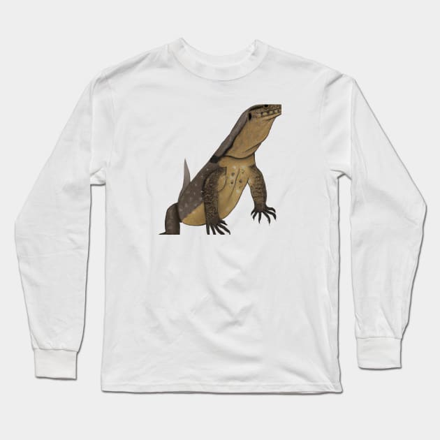 Cute Monitor Lizard Drawing Long Sleeve T-Shirt by Play Zoo